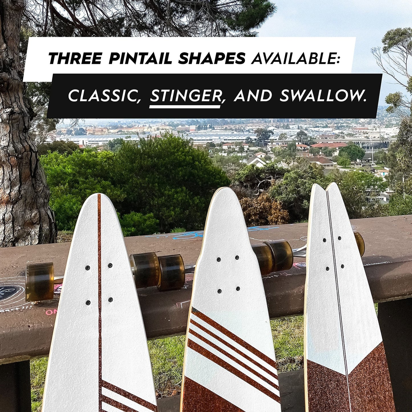 40 Inch Pintail Longboard Skateboard - Pintail Stinger