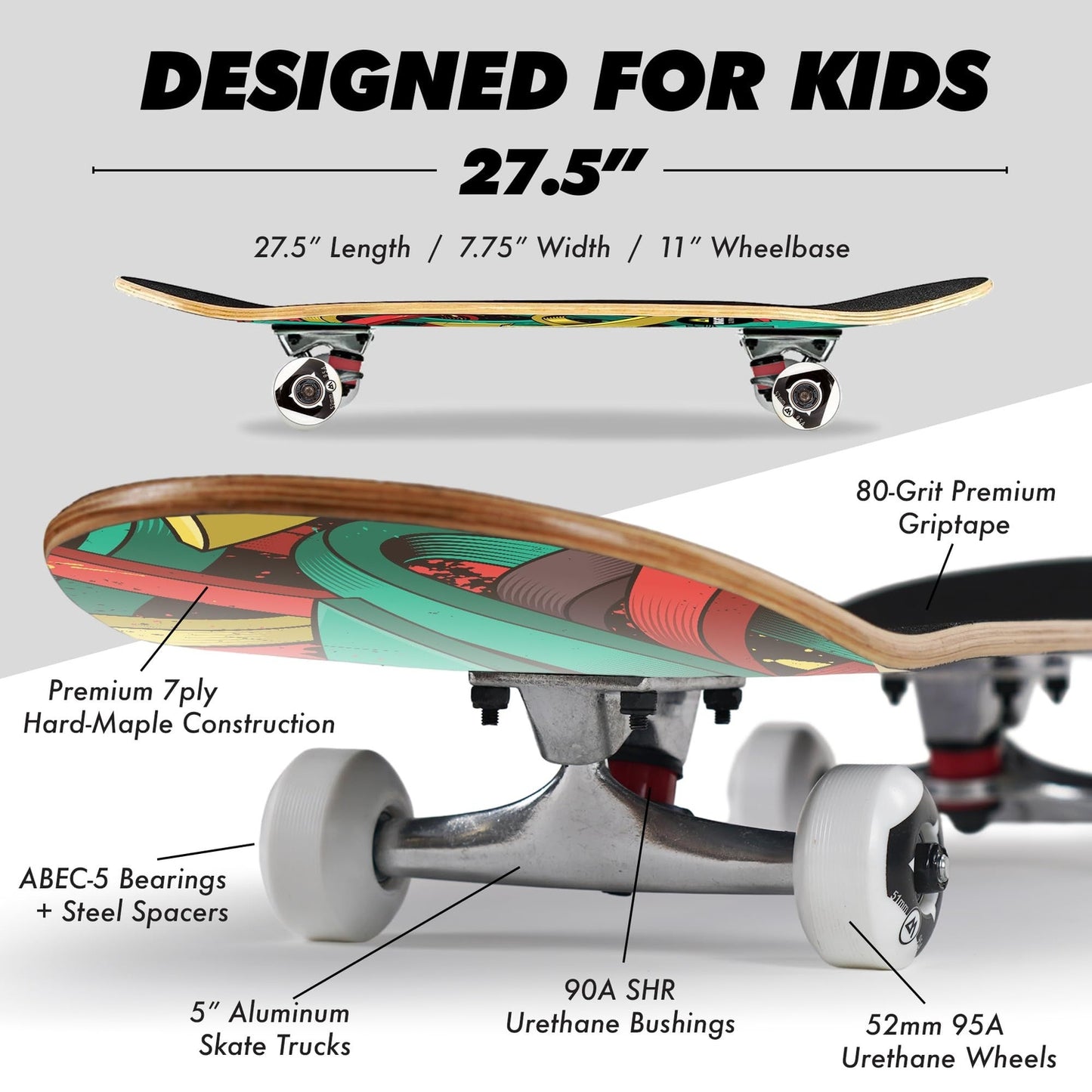 Cruiser Skateboard - Maple Wood - Graffiti