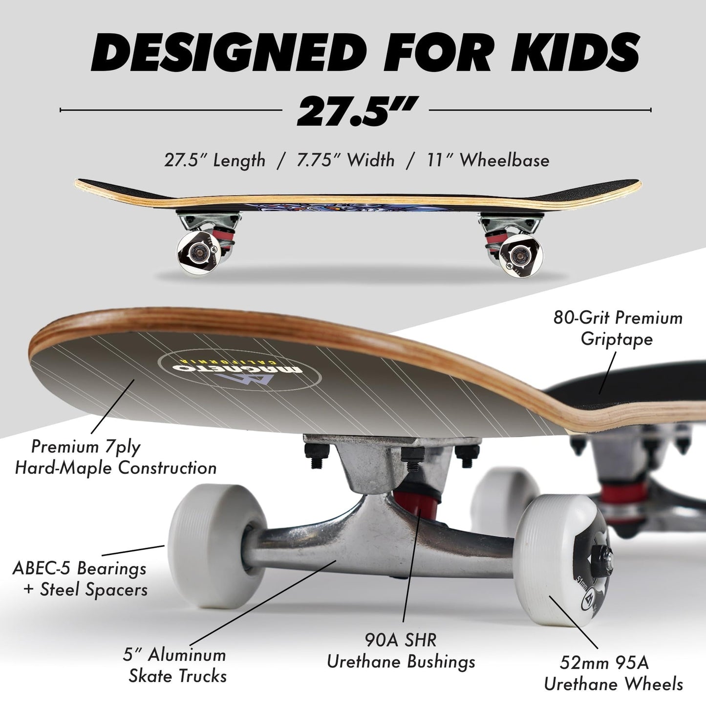 Cruiser Skateboard - Maple Wood - Purple Cat